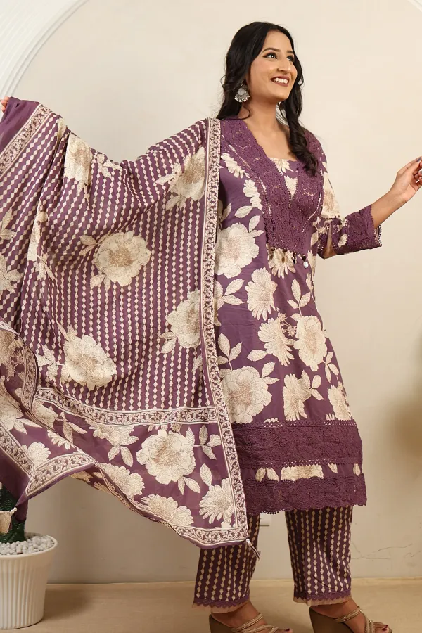 Purple_Cotton_A_Line_Suit_For_Women