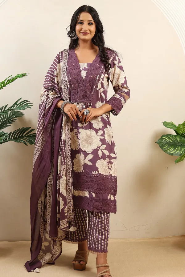 Purple_Cotton_A_Line_Suit_For_Women
