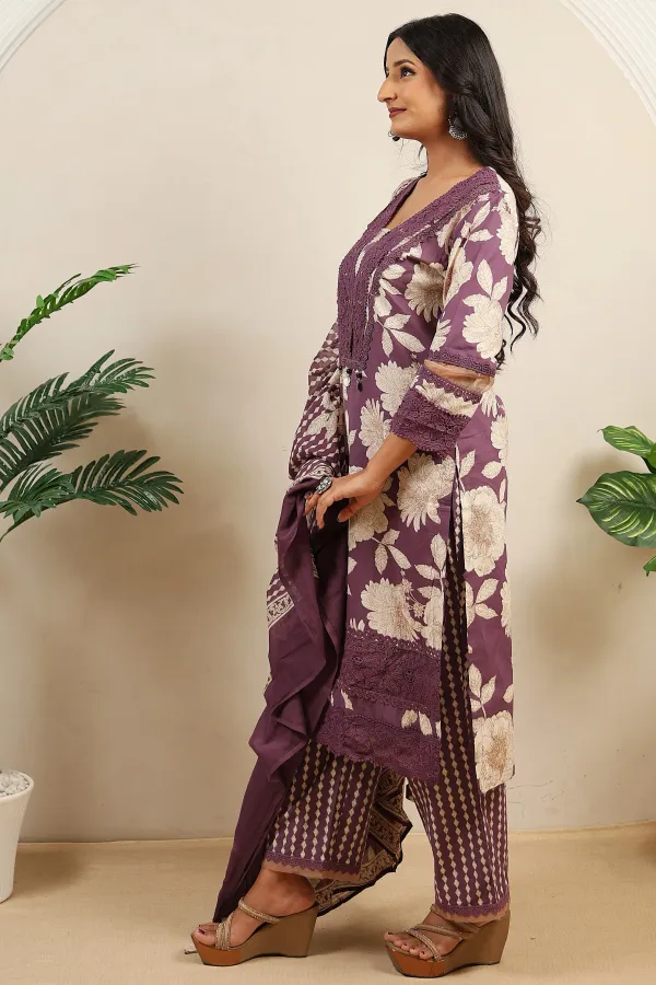 Purple_Cotton_A_Line_Suit_For_Women