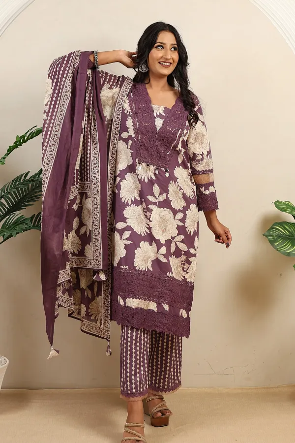 Purple_Cotton_A_Line_Suit_For_Women