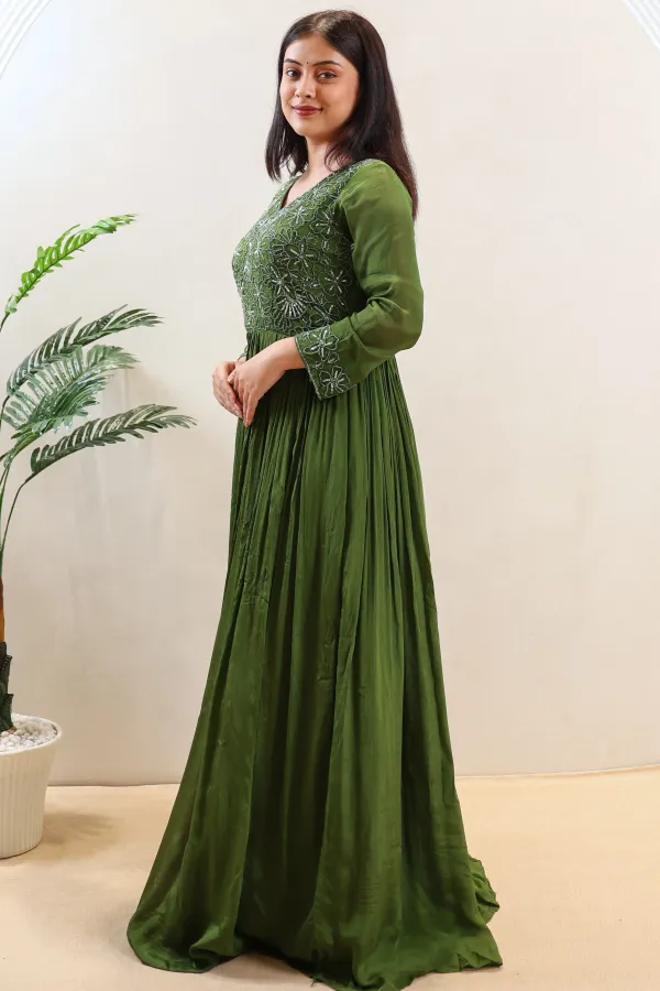 Green_Net_Gown_For_Women