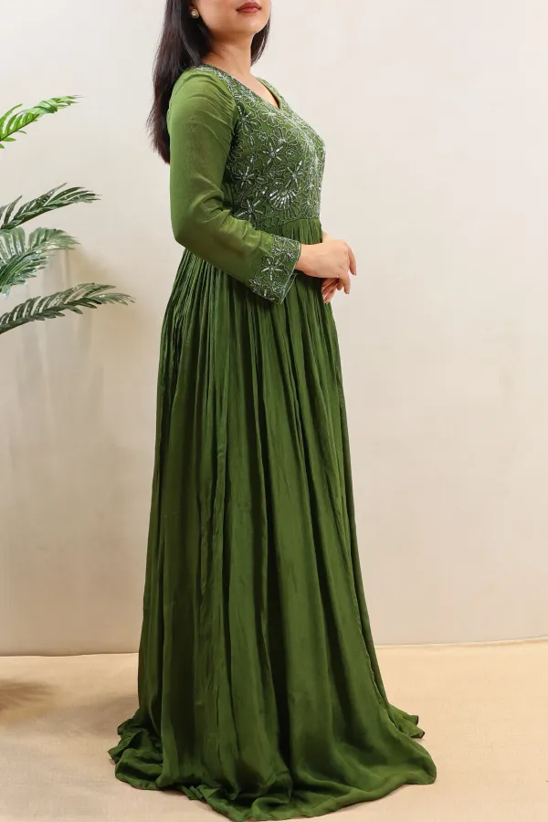 Green_Net_Gown_For_Women