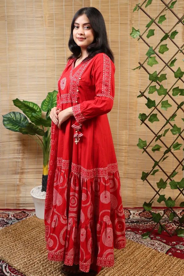 Red_Organza_Angarkha_Suit_For_Women