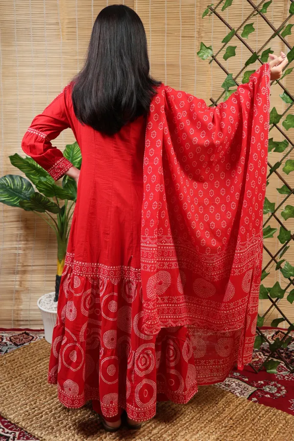 Red_Organza_Angarkha_Suit_For_Women
