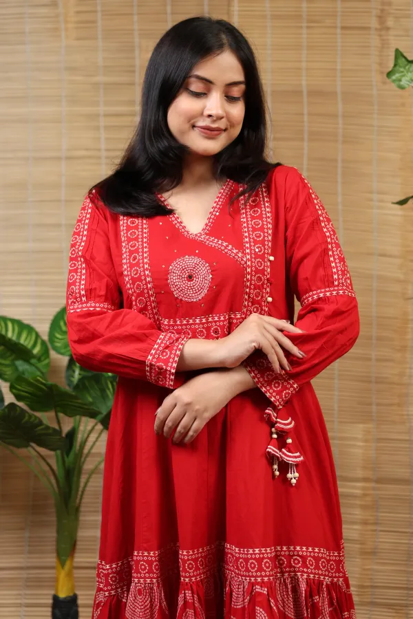 Red_Organza_Angarkha_Suit_For_Women