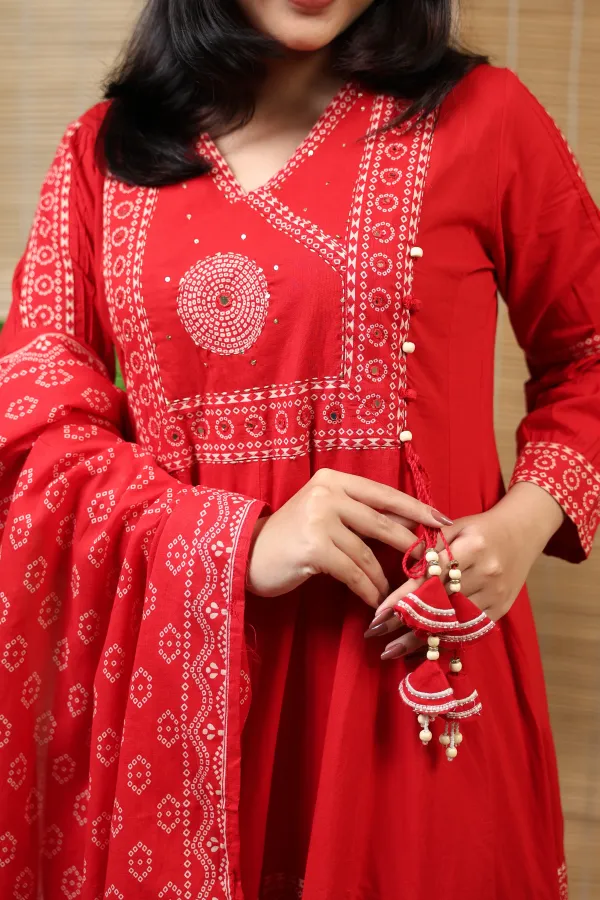 Red_Organza_Angarkha_Suit_For_Women