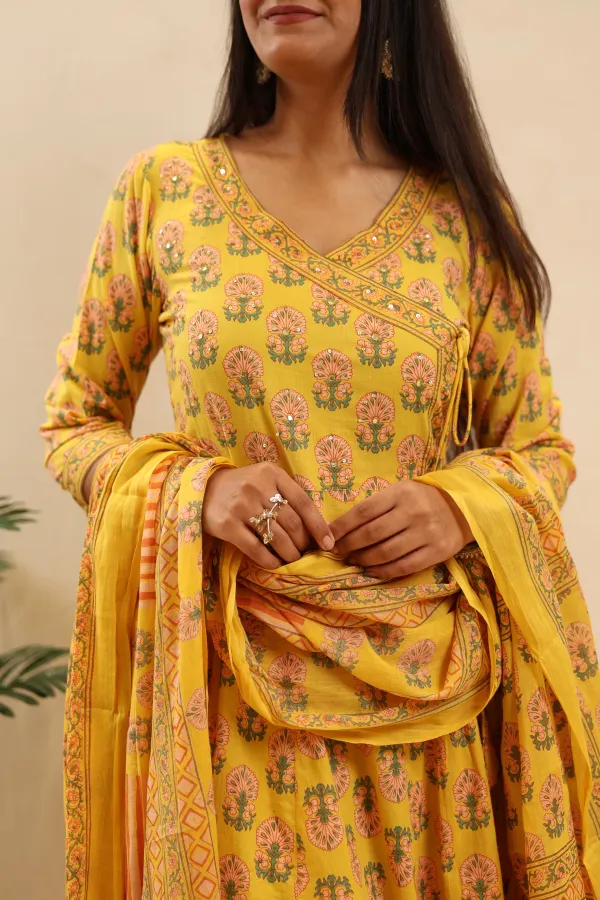 Yellow_Cotton_Anarkali_For_Women
