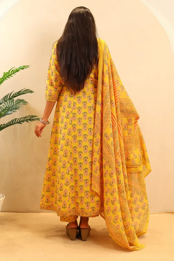 Yellow_Cotton_Anarkali_For_Women