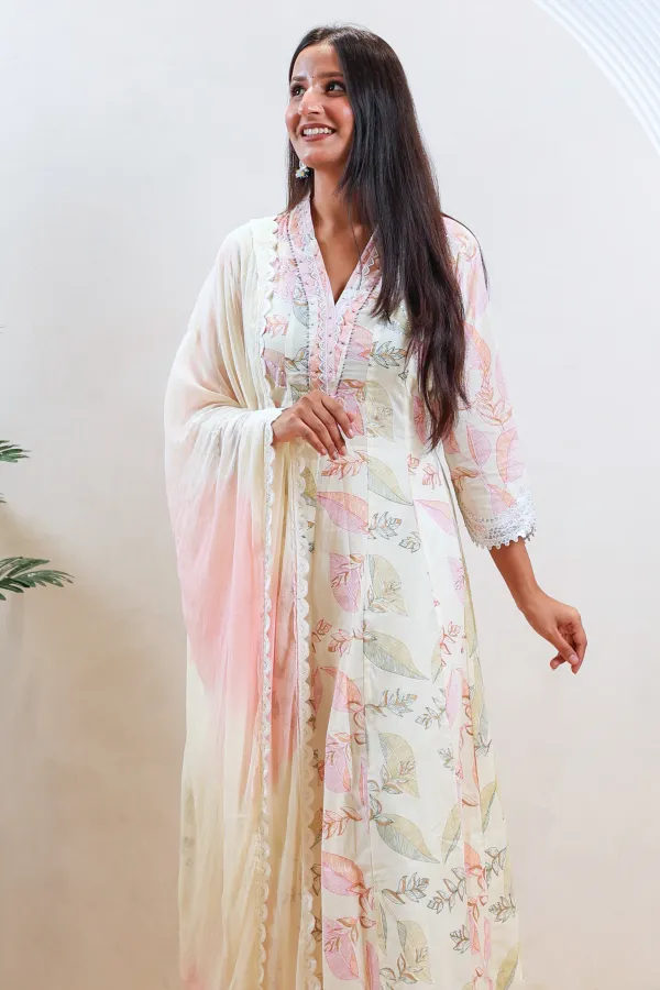 White_Cotton_Short_Anarkali_Frock_For_Women