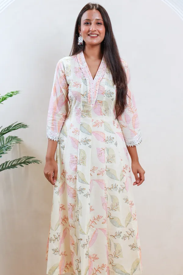 White_Cotton_Short_Anarkali_Frock_For_Women