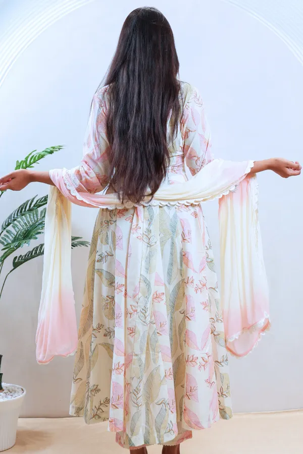 White_Cotton_Short_Anarkali_Frock_For_Women