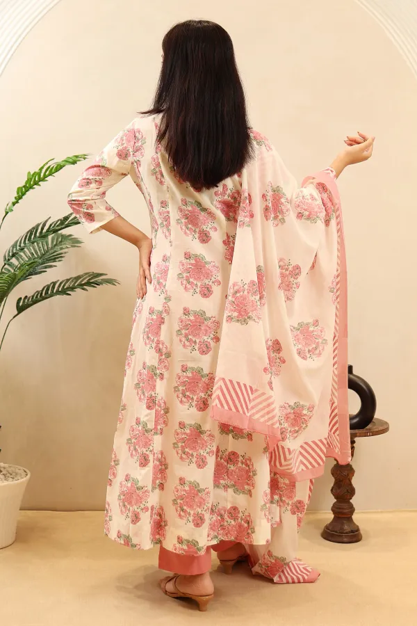 Cream_Printed_Cotton_Anarkali_Frock_With_Cotton_Dupatta
