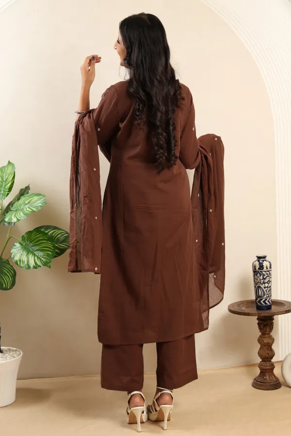 Brown_Cotton_Three_Piece_Suit_and_Plazzo_For_Women