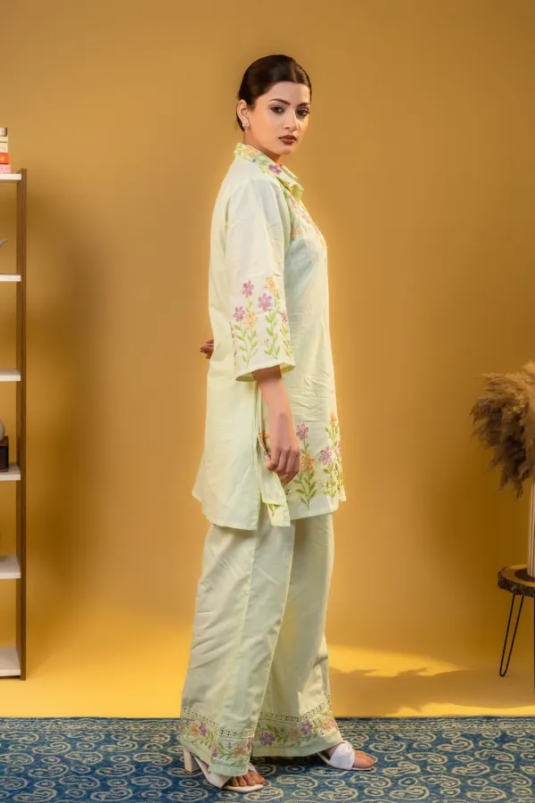 Pista_Green_Plazzo_Co-Ord_Set_with_thread_Work
