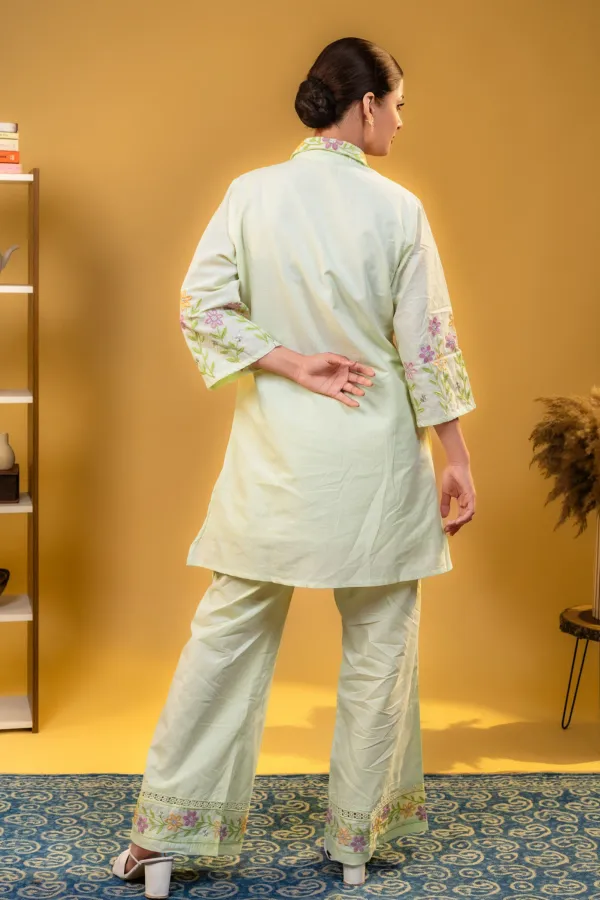 Pista_Green_Plazzo_Co-Ord_Set_with_thread_Work