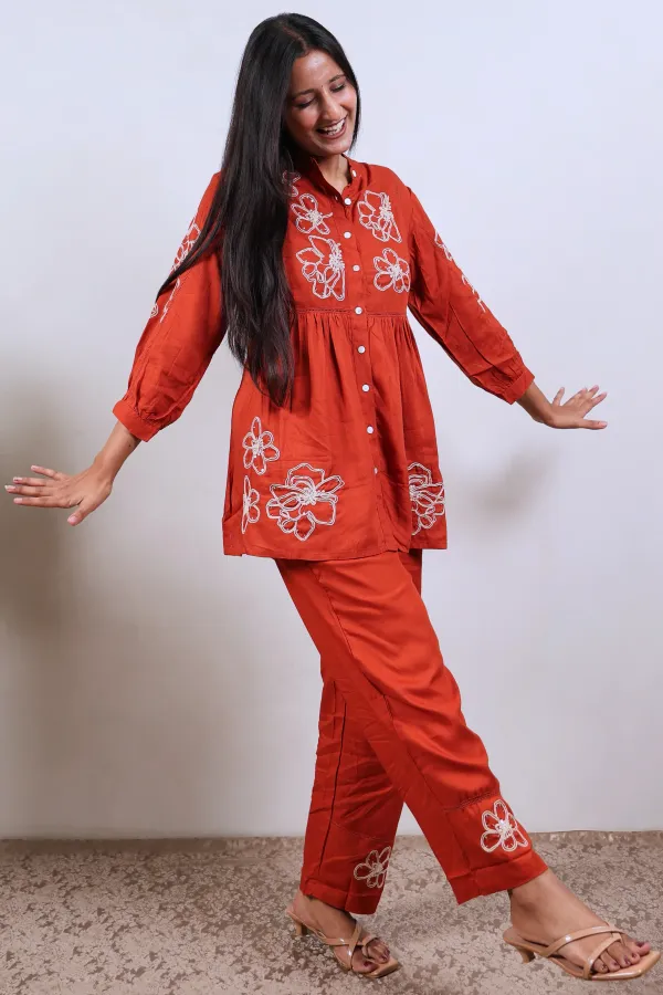 Brown_Cotton_Co-Ord_Set_For_Women