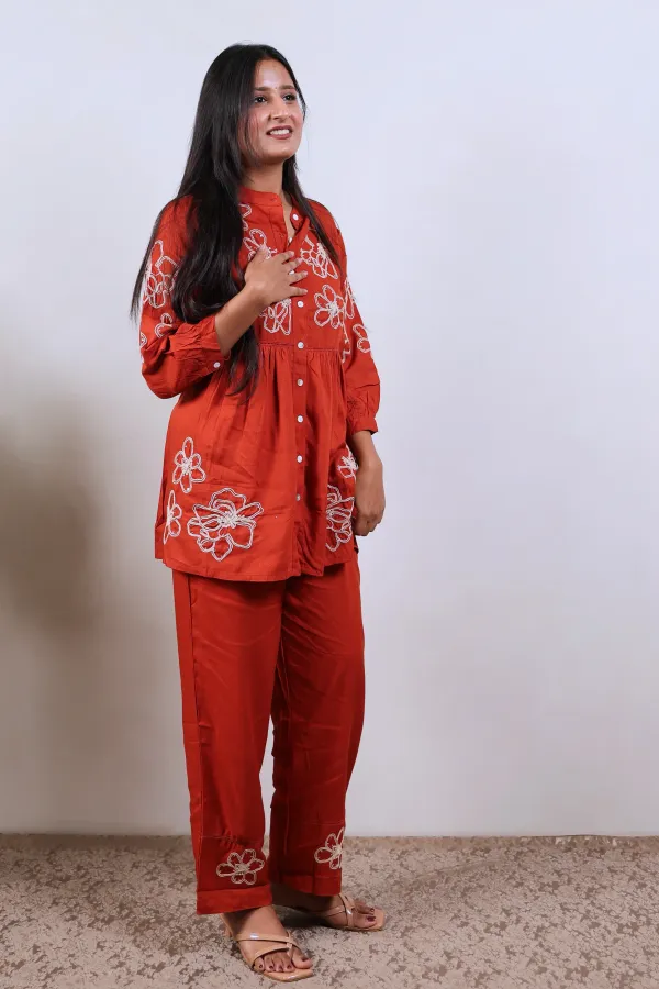 Brown_Cotton_Co-Ord_Set_For_Women