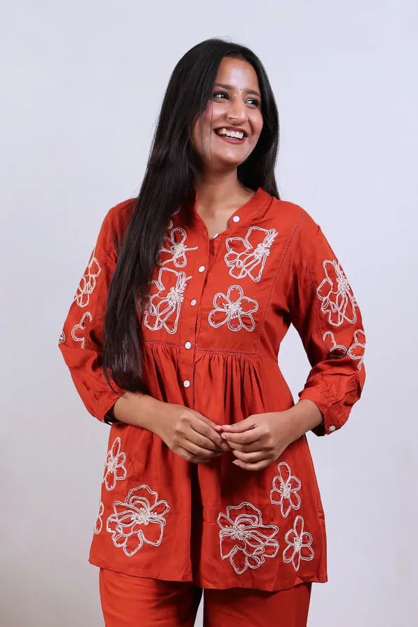 Brown_Cotton_Co-Ord_Set_For_Women