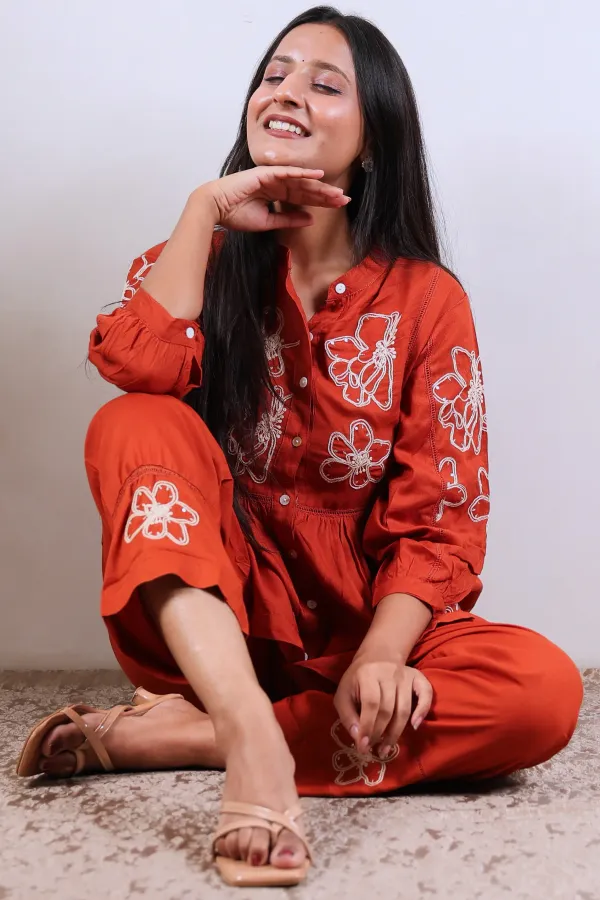 Brown_Cotton_Co-Ord_Set_For_Women