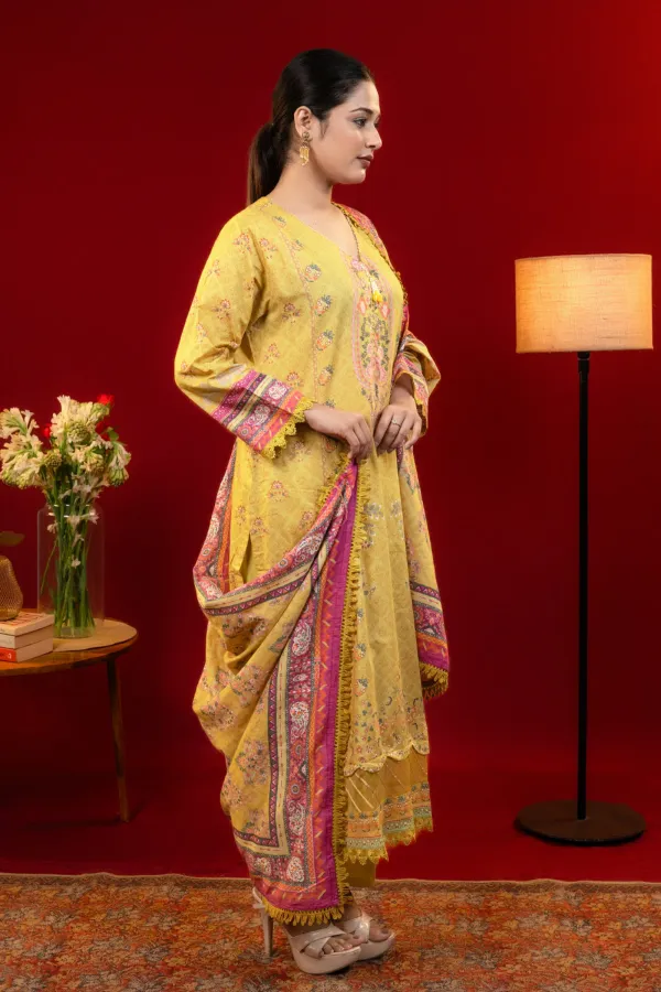 Yellow_Embroidered_Lawn_Cotton_Kurta_Set_with_Printed_Dupatta