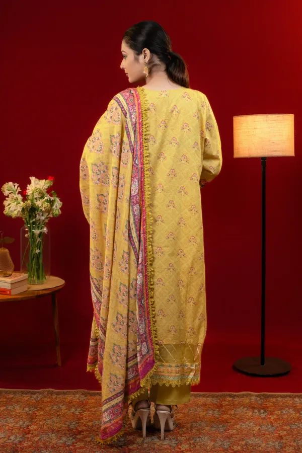 Yellow_Embroidered_Lawn_Cotton_Kurta_Set_with_Printed_Dupatta