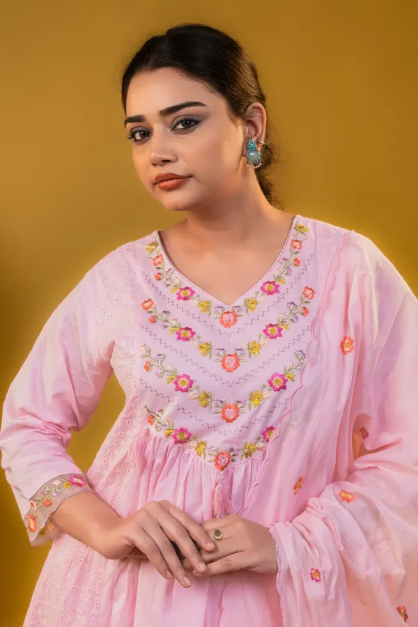 Pink_A-Line_Suit_with_Neck_Embroidery_and_Bottom_Work