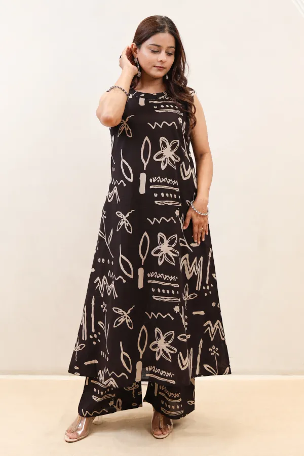 Black_Cotton_Two_Piece_Suit_For_Women