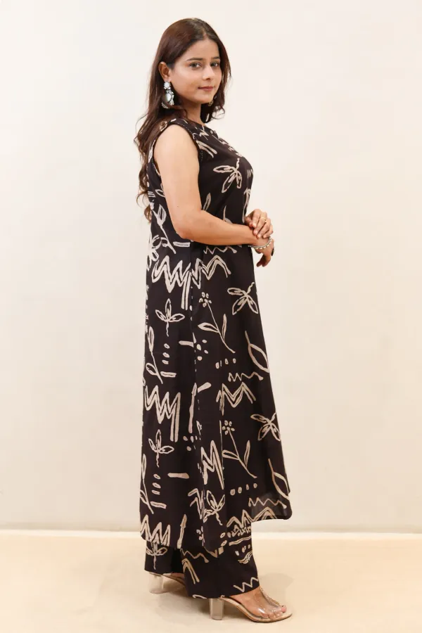 Black_Cotton_Two_Piece_Suit_For_Women