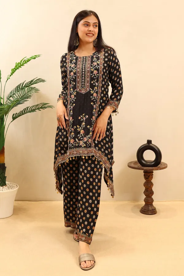 Black_Muslin_Kaftan_Suit_For_Women