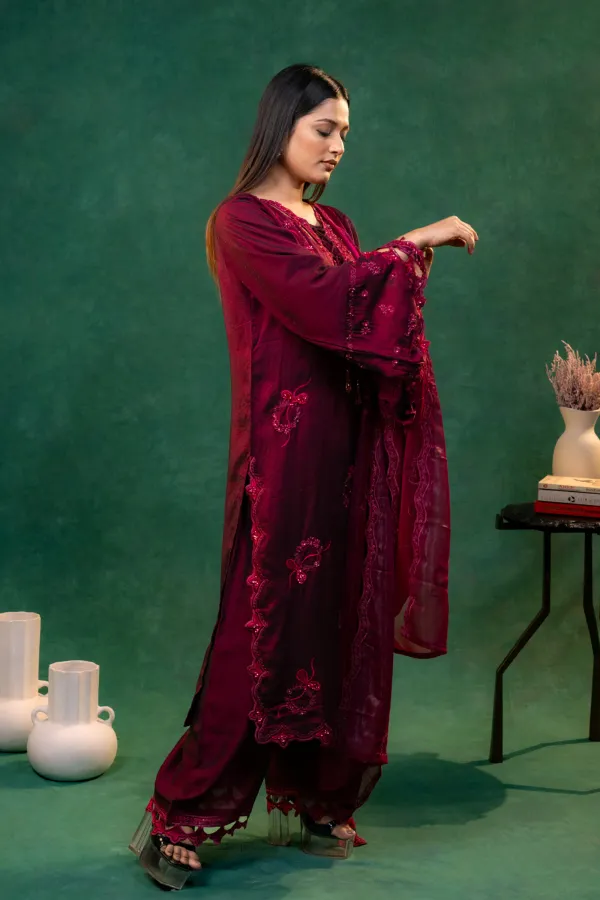 Wine_Straight_Party_Wear_Suit_with_Sequines_and_Cutwork