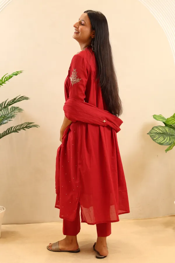 Rust_Cotton_Anarkali_Frock_For_Women
