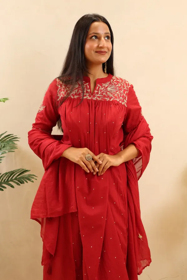 Rust_Cotton_Anarkali_Frock_For_Women