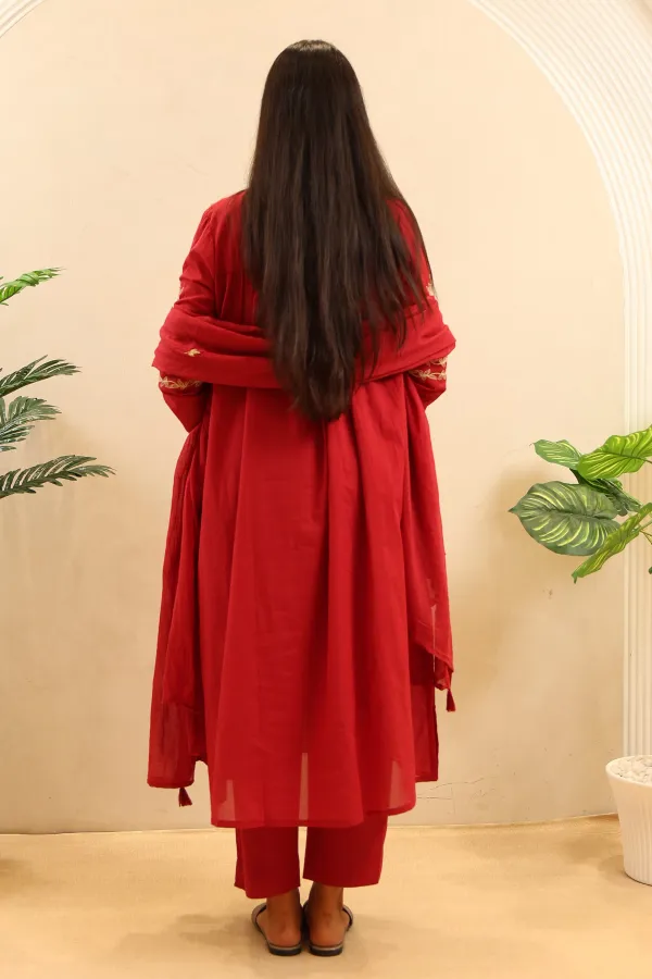 Rust_Cotton_Anarkali_Frock_For_Women