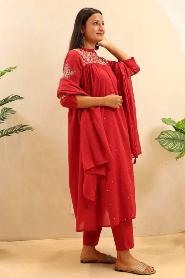 Rust_Cotton_Anarkali_Frock_For_Women
