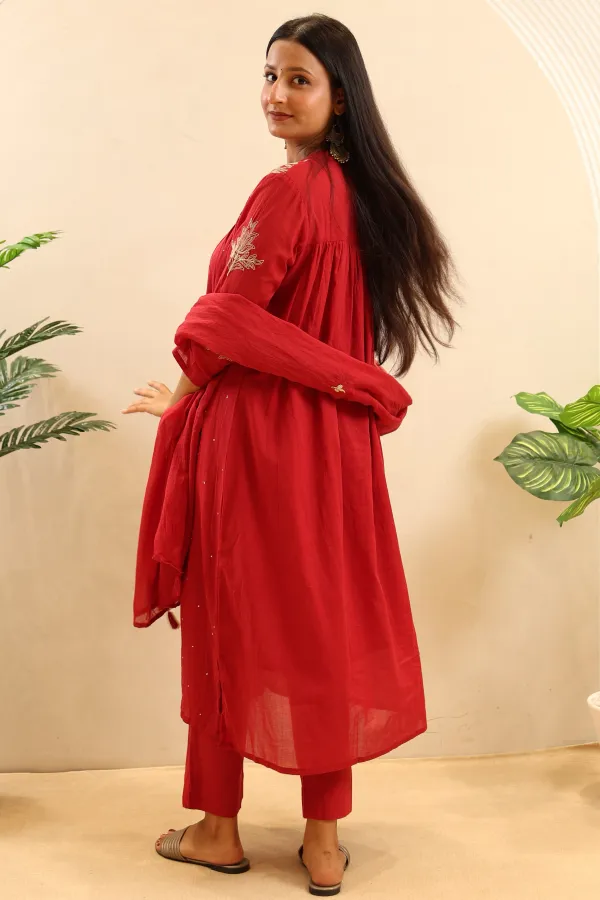 Rust_Cotton_Anarkali_Frock_For_Women