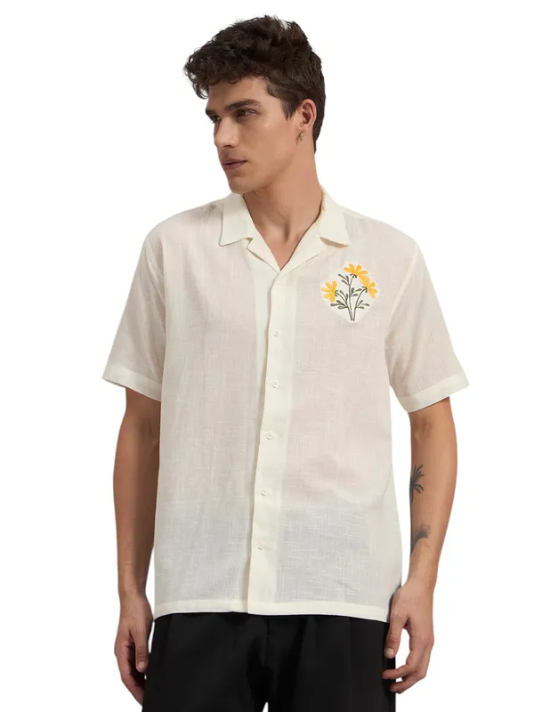 Off_White_Organic_Cotton_Textured_Relaxed_Fit_Floral_Embroidered_Shirt_For_Men