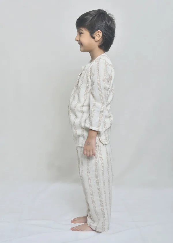 Ivory_Handloom_Linen_Striped_Handloom_Kurta_Pajama_Set_For_Boys