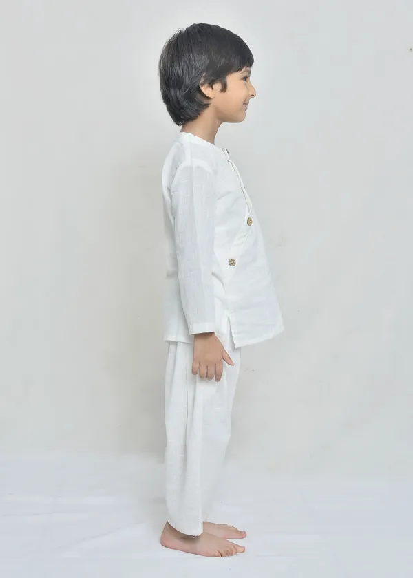 White_Organic_Cotton_Straight_Fit_Kurta_Pajama_Set_For_Boys
