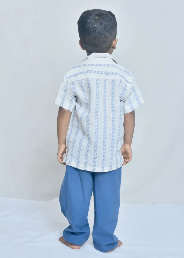 White_Organic_Cotton_Printed_Relaxed_Fit_Kurta_Pajama_Set_For_Boys