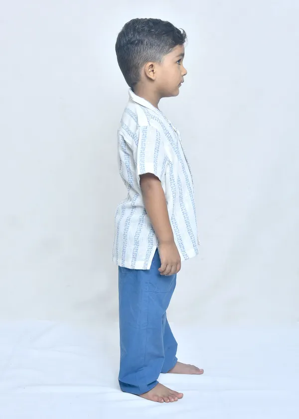 White_Organic_Cotton_Printed_Relaxed_Fit_Kurta_Pajama_Set_For_Boys