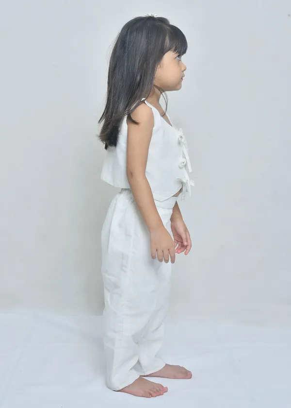 White_Organic_Cotton_Embroidered_Sleeveless_Top_And_Trousers_Set_For_Girls