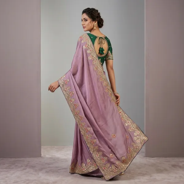 Green_Mauve_Silk_Georgette_Embroidered_Saree_With_Stitched_Blouse_For_Women