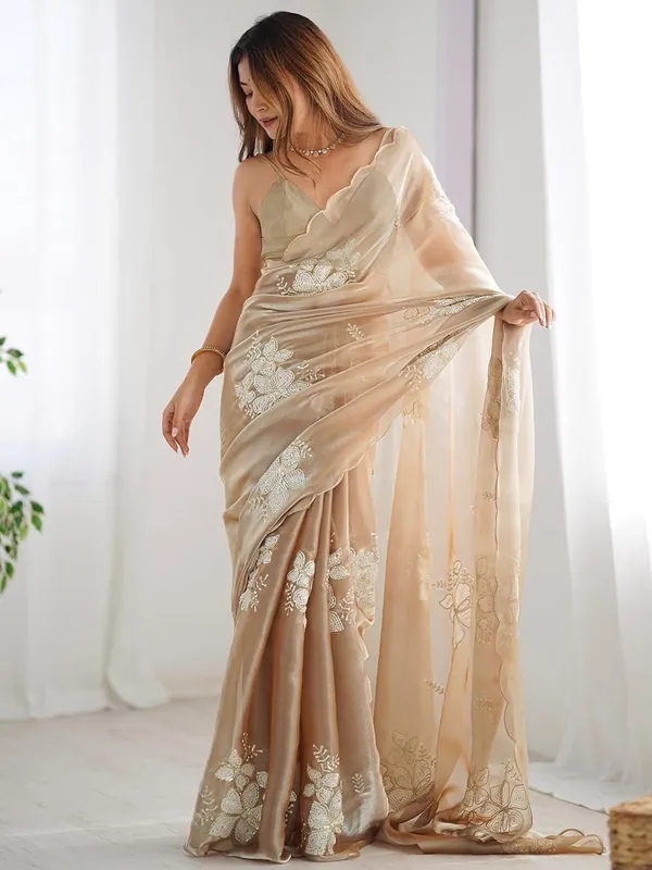 Beige_Organza_Embroidered_Floral_Saree_For_Women