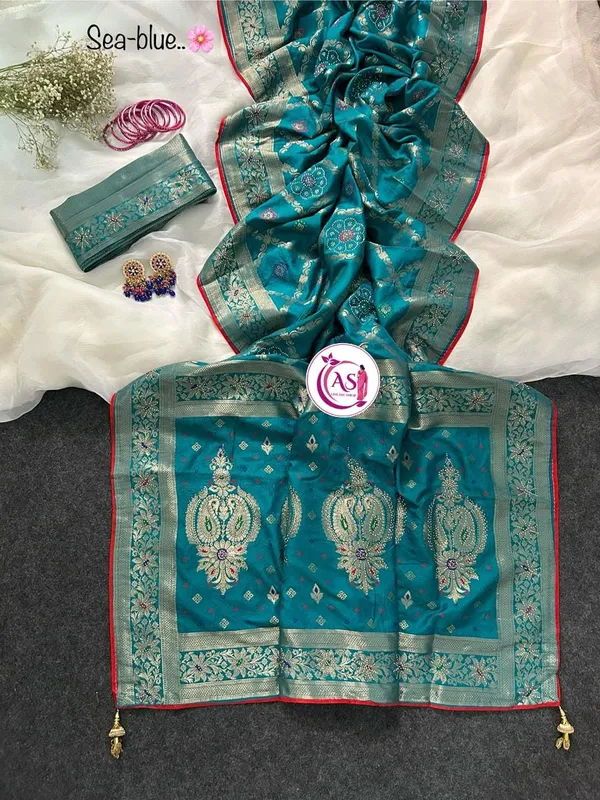 Sea_Blue_Satin_Banarasi_Meena_Zari_Saree_For_Women