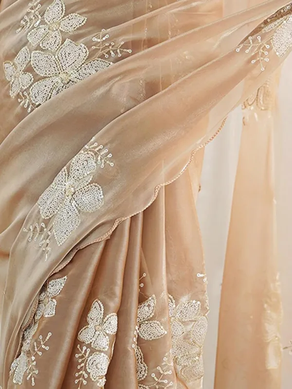 Beige_Organza_Embroidered_Floral_Saree_For_Women
