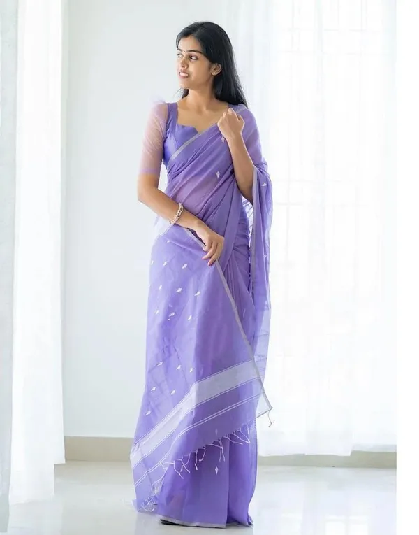 Purple_Silver_cotton_Zari_Border_Saree_For_Women