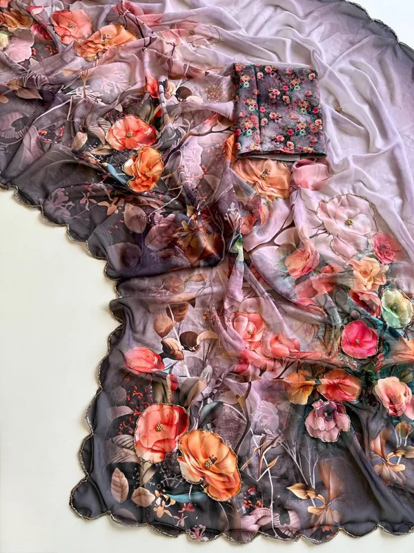 Grey_Silk_Georgette_Floral_Print_Square_Saree_For_Women