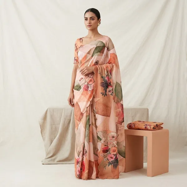 Multicolour_Silk_Georgette_Floral_Print_Saree_For_Women