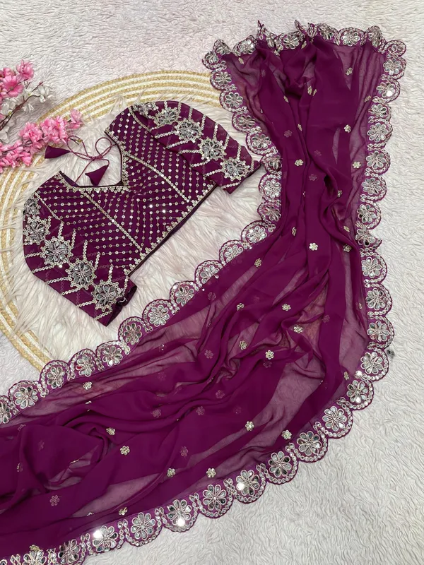 Purple_Tissue_Silk_Sequin_Embellished_Saree_For_Women