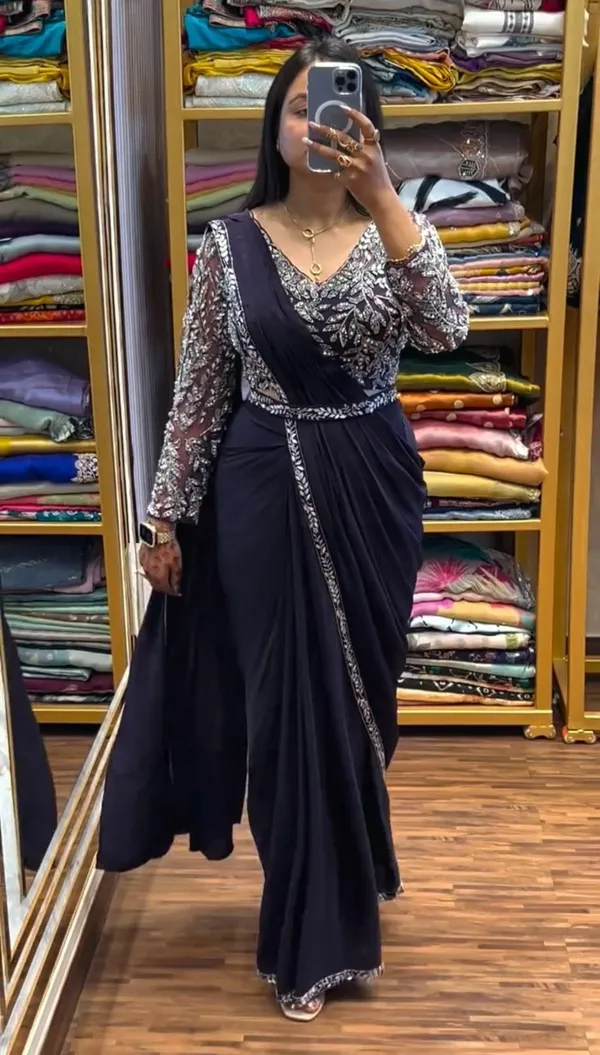 Black_Silver_Silk_Georgette_Zari_Embroidered_Saree_For_Women